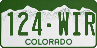 CO license plate 124WIR