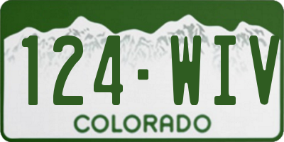 CO license plate 124WIV