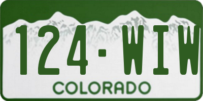 CO license plate 124WIW