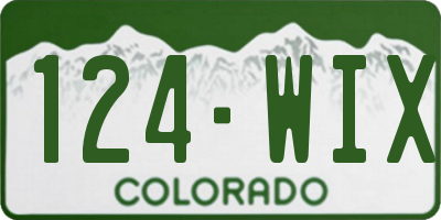 CO license plate 124WIX