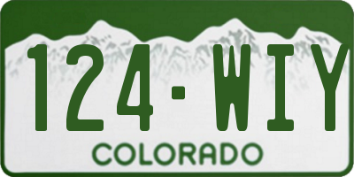 CO license plate 124WIY