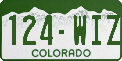 CO license plate 124WIZ
