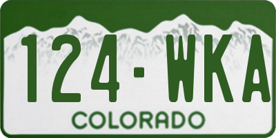 CO license plate 124WKA