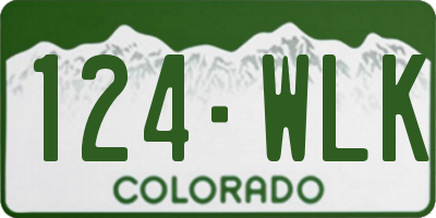 CO license plate 124WLK