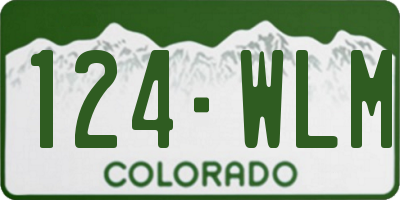 CO license plate 124WLM
