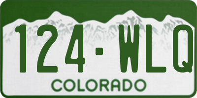 CO license plate 124WLQ