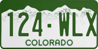 CO license plate 124WLX