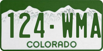 CO license plate 124WMA