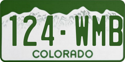 CO license plate 124WMB