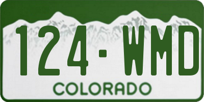 CO license plate 124WMD
