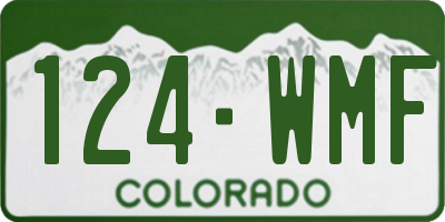 CO license plate 124WMF