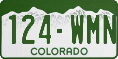 CO license plate 124WMN