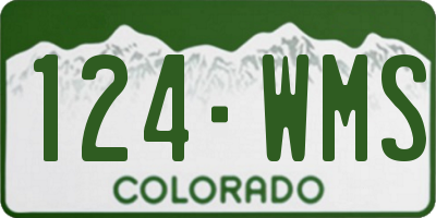 CO license plate 124WMS