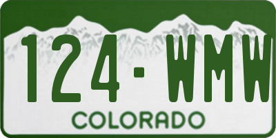 CO license plate 124WMW