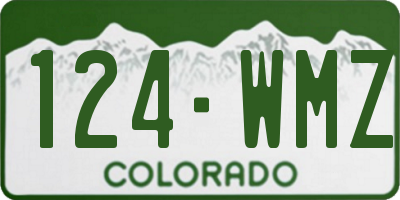 CO license plate 124WMZ