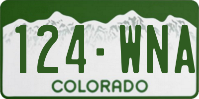 CO license plate 124WNA