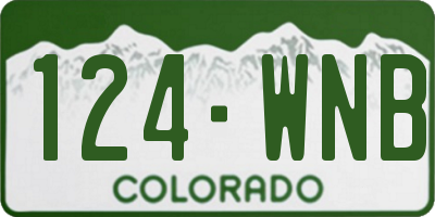 CO license plate 124WNB