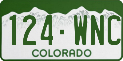 CO license plate 124WNC