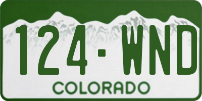CO license plate 124WND