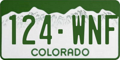 CO license plate 124WNF