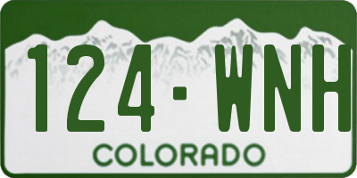 CO license plate 124WNH