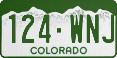CO license plate 124WNJ