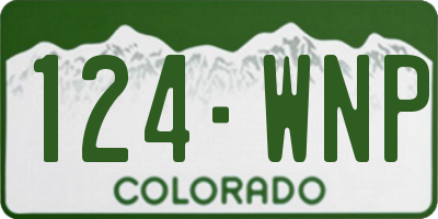 CO license plate 124WNP