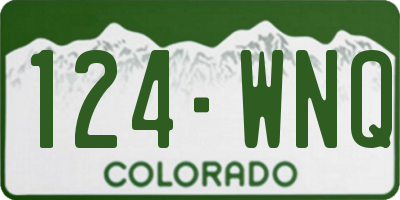 CO license plate 124WNQ