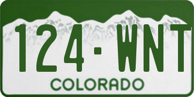 CO license plate 124WNT