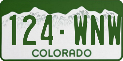 CO license plate 124WNW