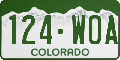 CO license plate 124WOA