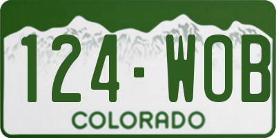 CO license plate 124WOB