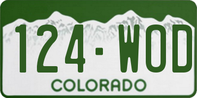 CO license plate 124WOD