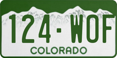 CO license plate 124WOF