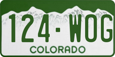CO license plate 124WOG