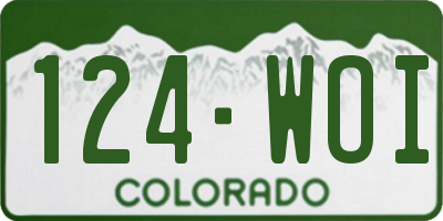 CO license plate 124WOI