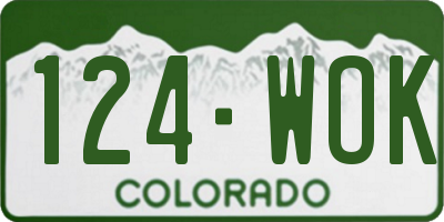 CO license plate 124WOK