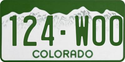 CO license plate 124WOO