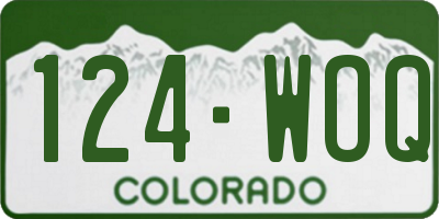CO license plate 124WOQ