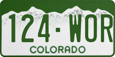 CO license plate 124WOR