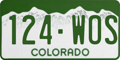 CO license plate 124WOS