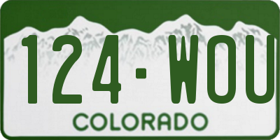 CO license plate 124WOU