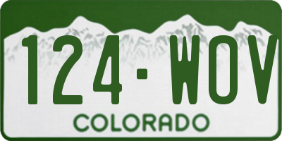 CO license plate 124WOV