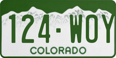 CO license plate 124WOY