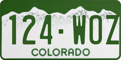 CO license plate 124WOZ