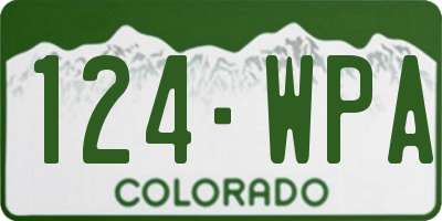 CO license plate 124WPA