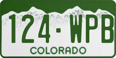 CO license plate 124WPB