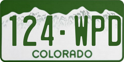 CO license plate 124WPD