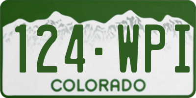 CO license plate 124WPI