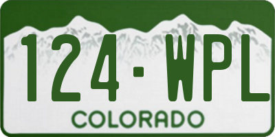 CO license plate 124WPL